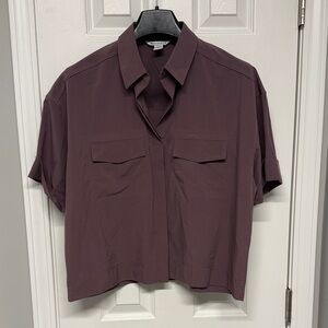 Athleta Plum Button-Down Shirt